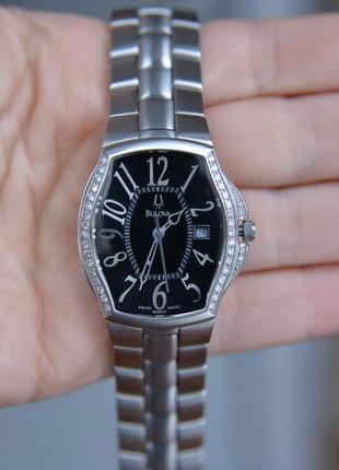 Швейцарський жіночий годинник з діамантами 38шт bulova swiss2 фото