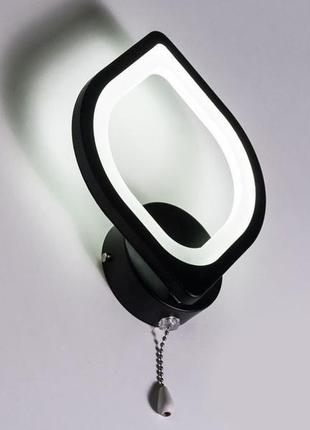 Світлодіодний світильник з кріпленням на стіну колір сірий 9w ...4 фото