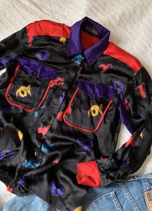 Escada by margaretha ley оригінал шовкова витнажная сорочка блуза м-л