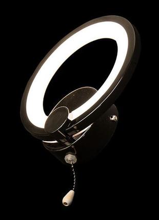 Настінний світильник світлодіодний колір чорний хром 9w diasha...5 фото