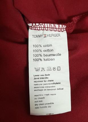 Бомбовая футболка красного цвета tommy hilfiger с апликацией на груди, молниеносная отправка6 фото