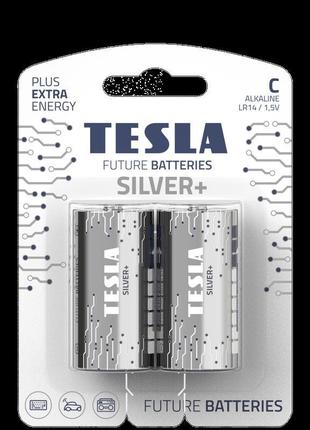 Батарейки tesla c silver+ lr14 / blister foil 2 шт.