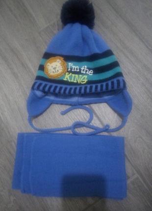 Набір шапка і шарф на флісі 46-48р1 фото
