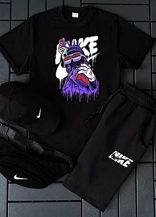 4в1 летний мужской спортивный костюм комлект футболка и шорты nike