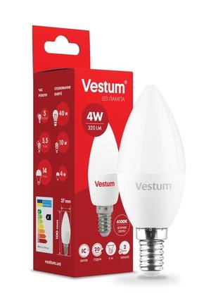 Світлодіодна лампа vestum c37 4w 4100k 220v e14 1-vs-1307