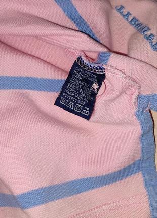 Шикарное поло розового цвета в голубую полоску charles tyrwhitt, молниеносная отправка6 фото