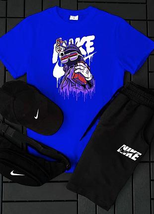 4в1 літній чоловічий спортивний костюм комплект футболка і шорти nike