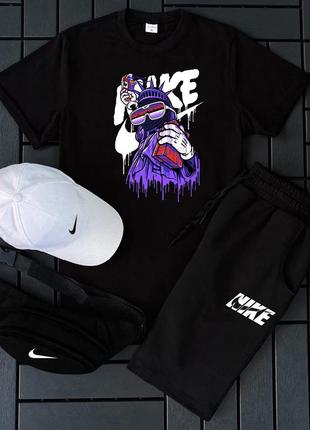 4в1 літній чоловічий спортивний костюм комплект футболка і шорти nike