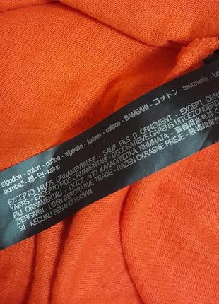 Стильная хлопковая туника оранжевого цвета zara knit, 💯 оригинал, молниеносная отправка9 фото