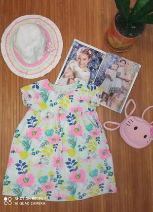 Красивое летнее платье в цветочки на девочку, 18-24 месяцев, f&amp;f3 фото