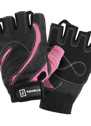 Спортивні рукавички tavalo black-pink s (кожа)