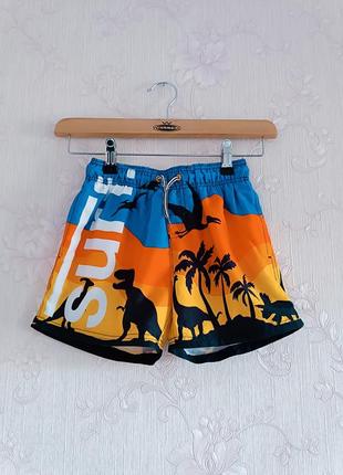 Шорты летние пляжные с динозаврами фирма c&amp;a на 5-6 лет рост 110-116 см