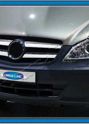 Накладка на решетку mercedes vito/ viano 639 (мерседес вито 639), нерж., 4 части
