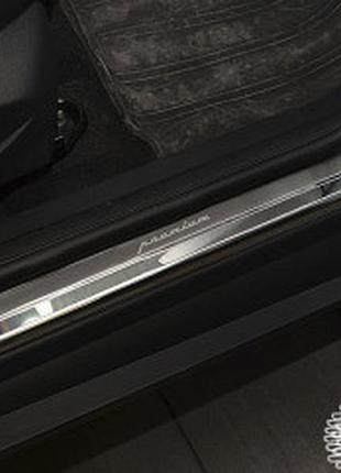 Накладки на пороги ford focus 3 (форд фокус) premium, нерж.