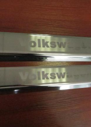 Накладки на пороги (на карниз) volkswagen t6 (фольксваген т6), нерж. 2шт