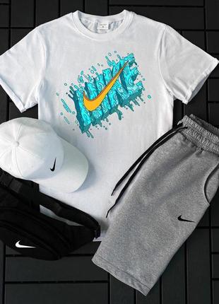 4в1 літній чоловічий спортивний комплект костюм футболка і шорти nike1 фото