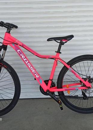 Жіночий, гірський алюмінієвий велосипед crosser selfy 26" рожевий