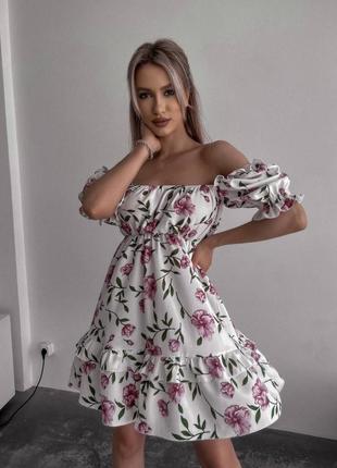 Нежное платье, с рукавом фонариком, талия на резинке 🌸