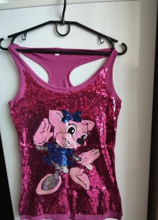 Майка с пайетками