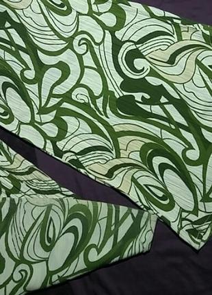 Комбинезон легкий палаццо.фактурированная вискоза.интересован растительной принт.бежевый и зеленый цвета.6 фото