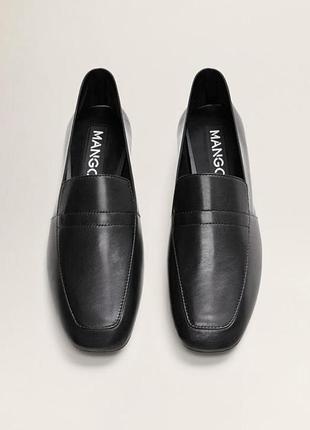Лоферы mango туфли балетки кожа натуральная кожаные zara