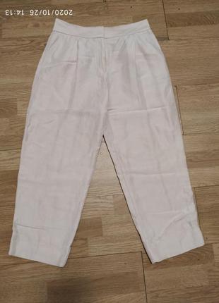 Укороченные льняные брюки