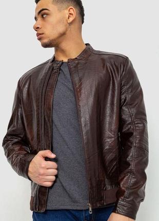 Куртка чоловіча демісезонна екошкіра, колір коричневий, 243r1978