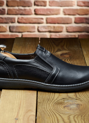 Мужские черные легкие удобные туфли весенние-летние кожаные/натуральная кожа-мужская обувь весна-лето9 фото