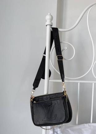 Чорна жіноча сумка в стилі louis vuitton1 фото