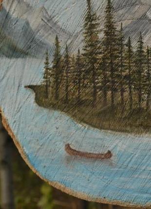 Картина ручной работы на срезе дерева 🌊🌳3 фото