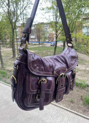 Винтажная номерная кожаная сумка coach legacy garcia leather hobo3 фото