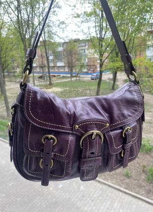 Винтажная номерная кожаная сумка coach legacy garcia leather hobo2 фото