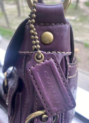 Винтажная номерная кожаная сумка coach legacy garcia leather hobo4 фото