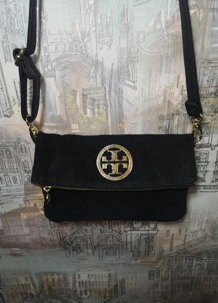 Tory burch сумка клатч кросбі замш