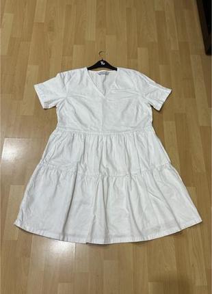 Белое свободное оверсайз платье футболка хлопковое хлопок коттон біле вільне оверсайз сукня футболка бавовняна бавовна котон4 фото
