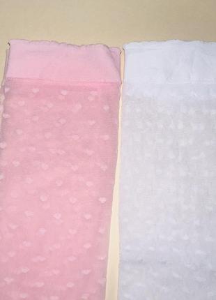 Капронові шкарпетки  білого / рожевого кольору, з принтом
розмір: one size2 фото