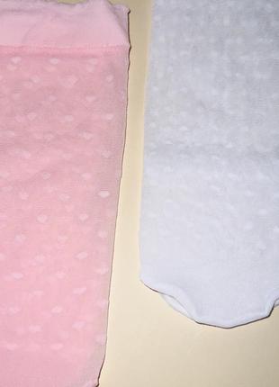 Капронові шкарпетки  білого / рожевого кольору, з принтом
розмір: one size3 фото