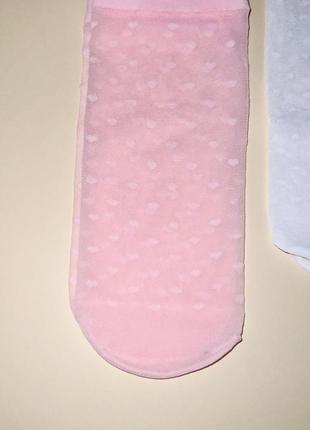 Капронові шкарпетки  білого / рожевого кольору, з принтом
розмір: one size6 фото