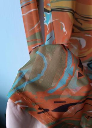 Платье платье мини сетка базовая классическая абстракция с длинным рукавом kai7 фото