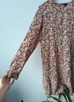 Платье платье миди цветочный принт с длинным рукавом базовая вискоза4 фото