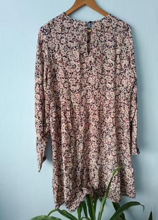 Платье платье миди цветочный принт с длинным рукавом базовая вискоза2 фото