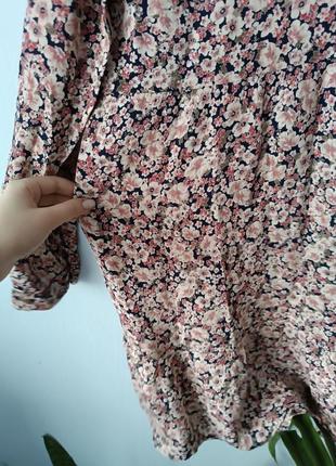 Платье платье миди цветочный принт с длинным рукавом базовая вискоза5 фото