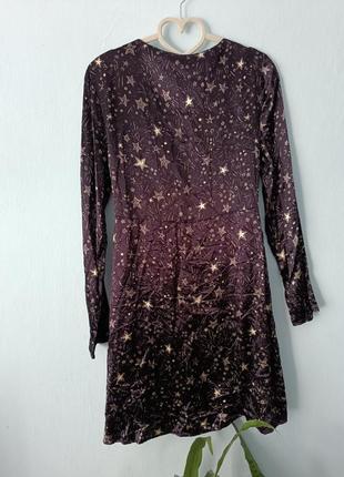 Платье платье с длинным рукавом на запах фиолетовая темная вискоза9 фото
