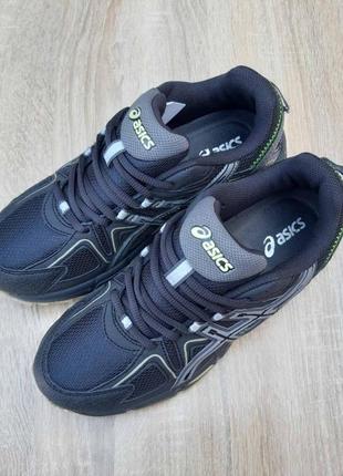 Кроссовки asics gel kahana 8 темно серые с салатовым10 фото