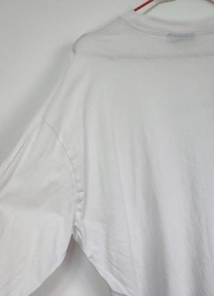 Футболка длинный рукав лонгслив кофта мужская белая базовая прямая широкая over size asos relaxed fit, размер s m l10 фото