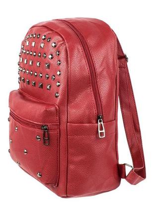 Рюкзак міський backpack rivets 30х23х12 см червоний (22472)2 фото