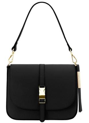 Кожаная женская сумка на плечо tuscany tl141598 nausica (черный)