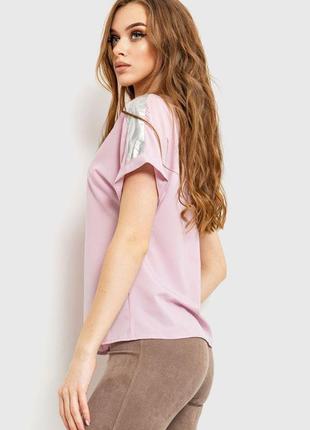 Блуза повсякденна, колір світло-бузковий, 230r101-23 фото