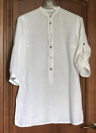 Біла натуральна туніка, льон 100% (44-46)