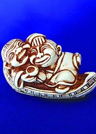 Статуетка нецке сьодзьо в човні netsuke гіпс 5x3.3x2.3 см нату...